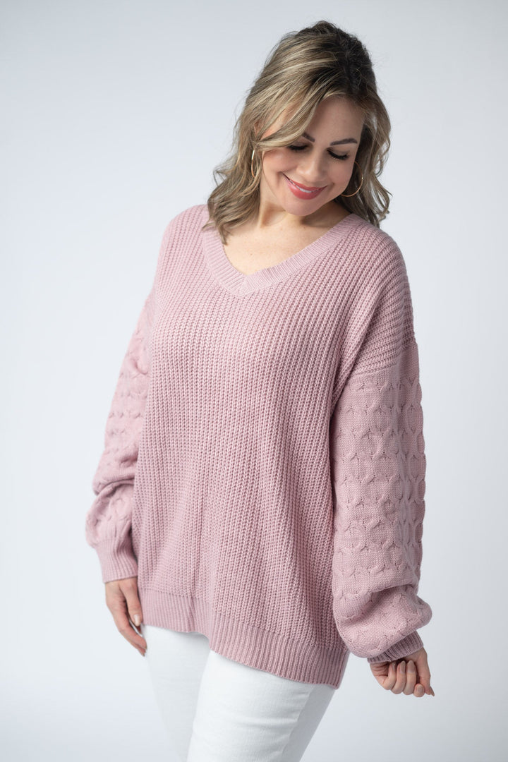 IN STOCK Talina Textured Sweater - Rose FINAL SALE