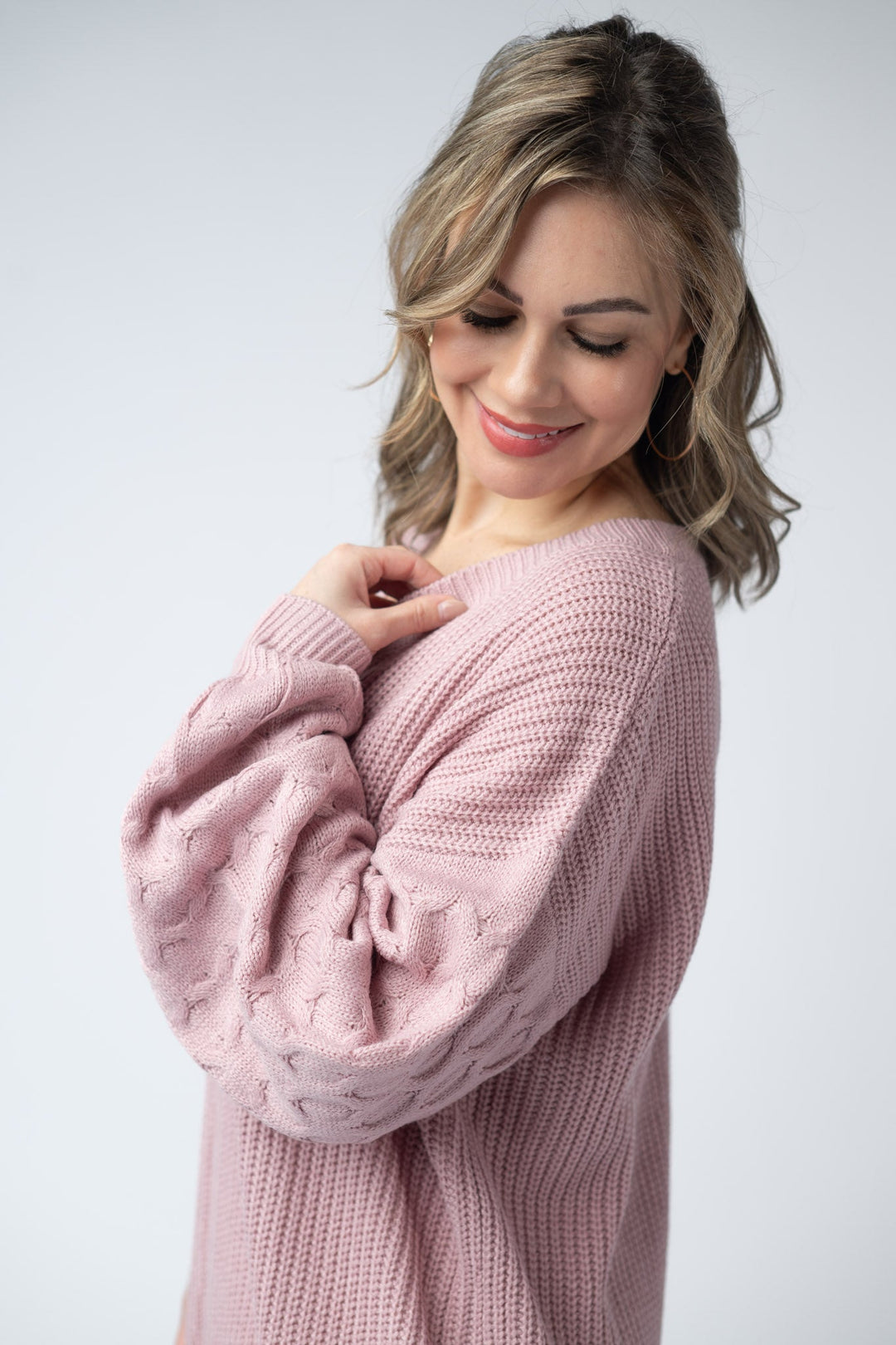 IN STOCK Talina Textured Sweater - Rose FINAL SALE