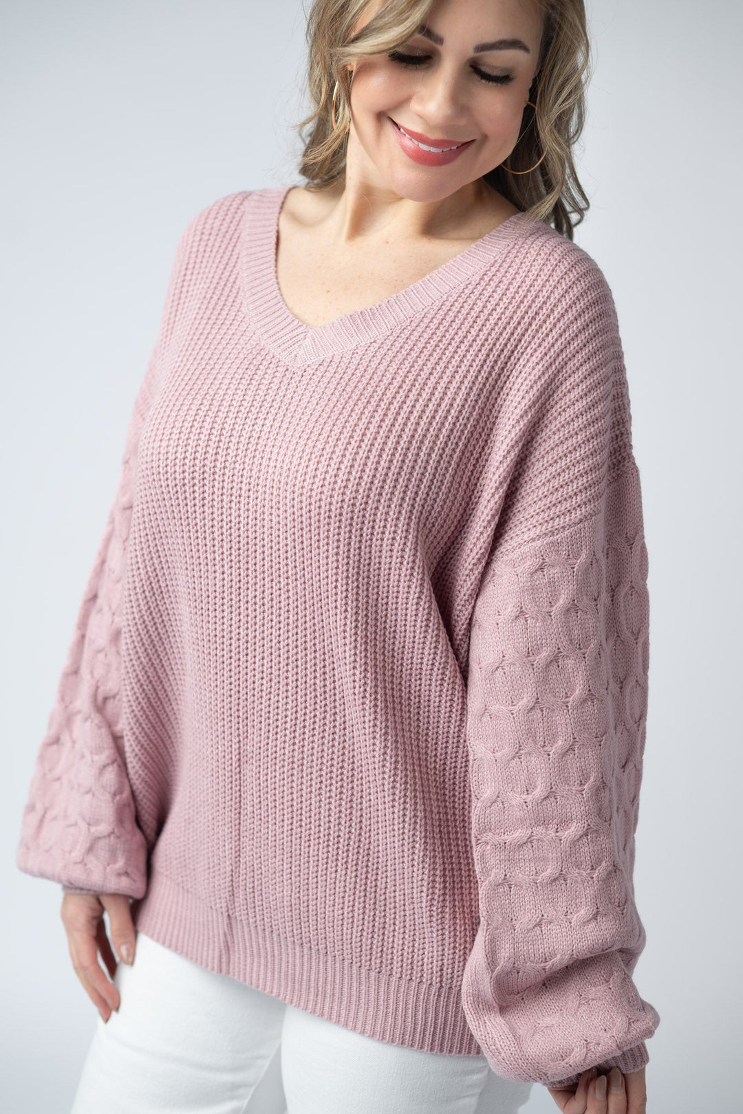 IN STOCK Talina Textured Sweater - Rose FINAL SALE