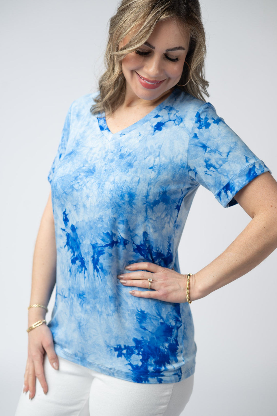 IN STOCK Sophie Top - Blue Tie Dye FINAL SALE