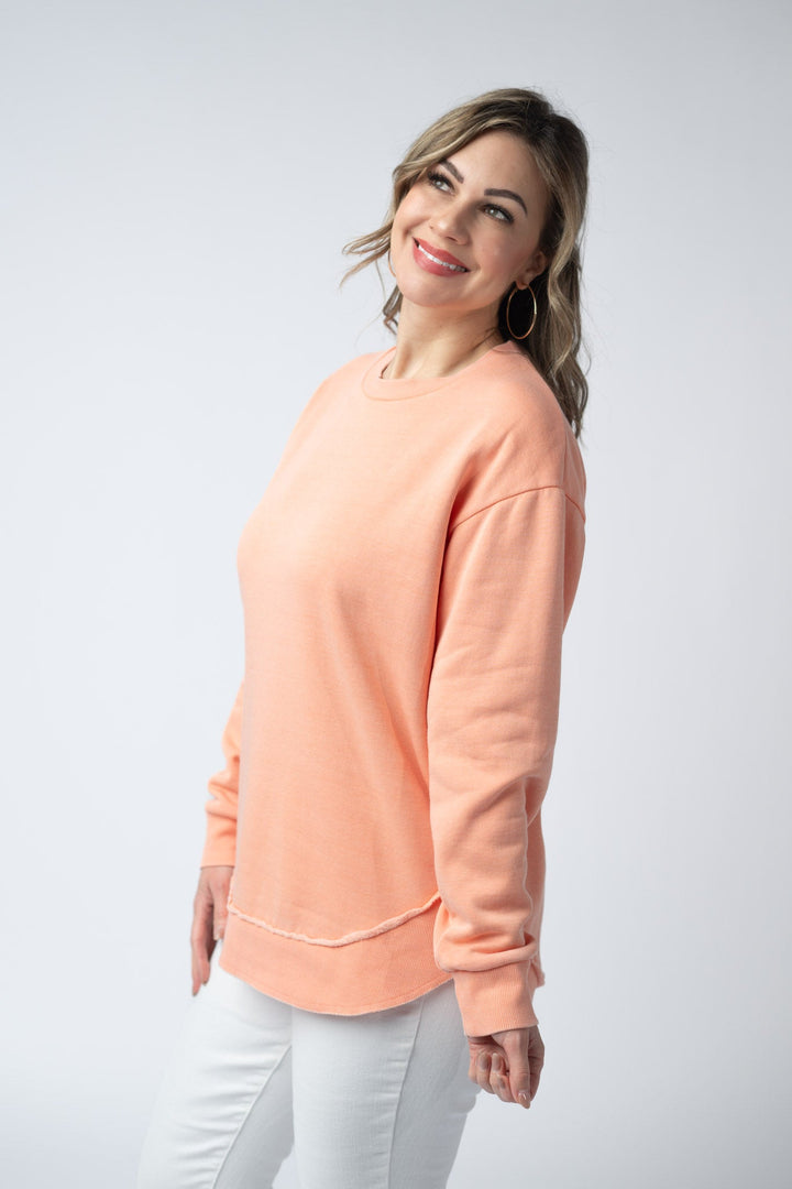 IN STOCK Vintage Wash Pullover - Spring Peach