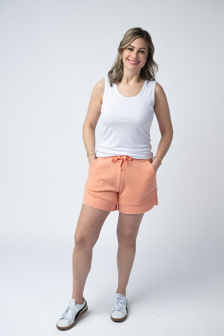 IN STOCK French Terry Stevie Shorts - Spring Peach FINAL SALE