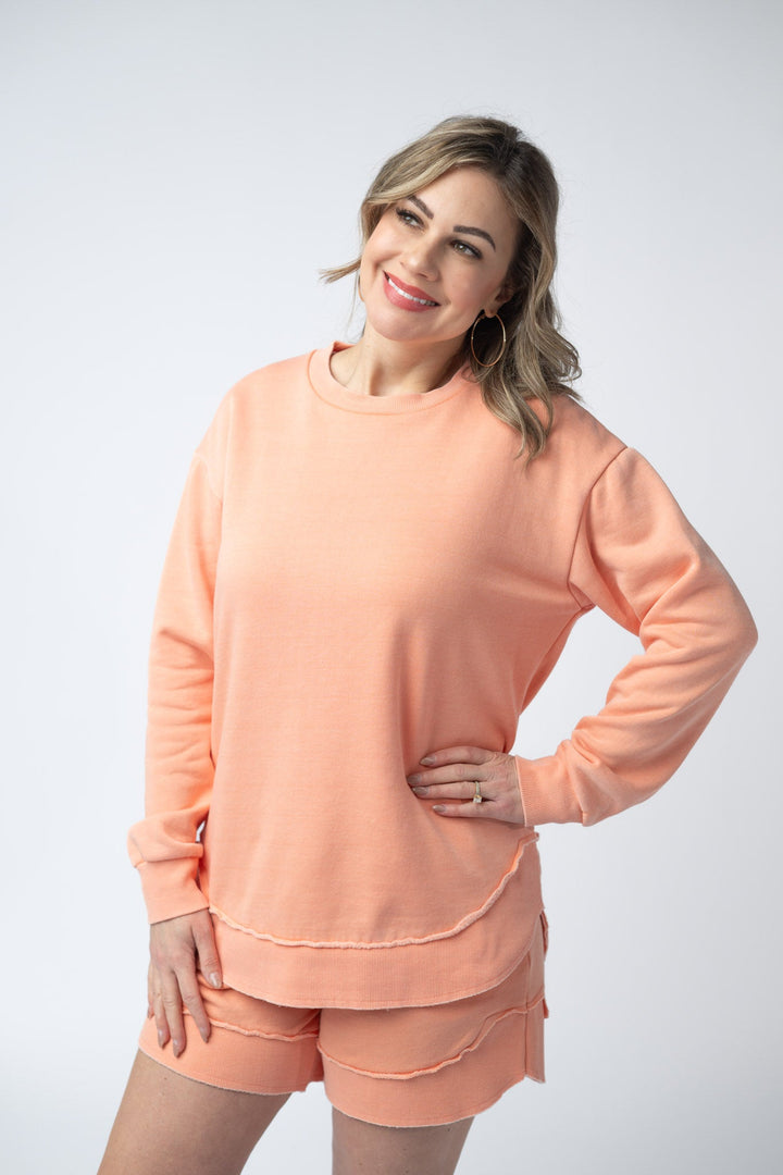 IN STOCK French Terry Stevie Shorts - Spring Peach FINAL SALE