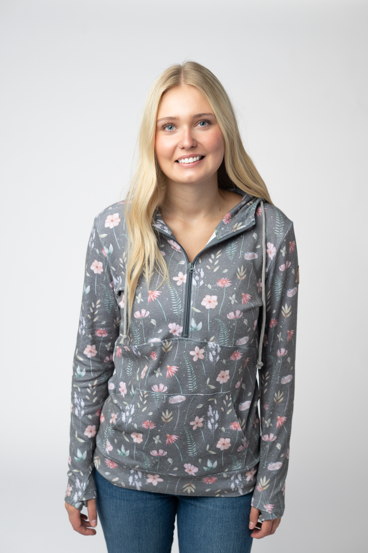 IN STOCK HalfZip Hoodie - Wildflower Meadow