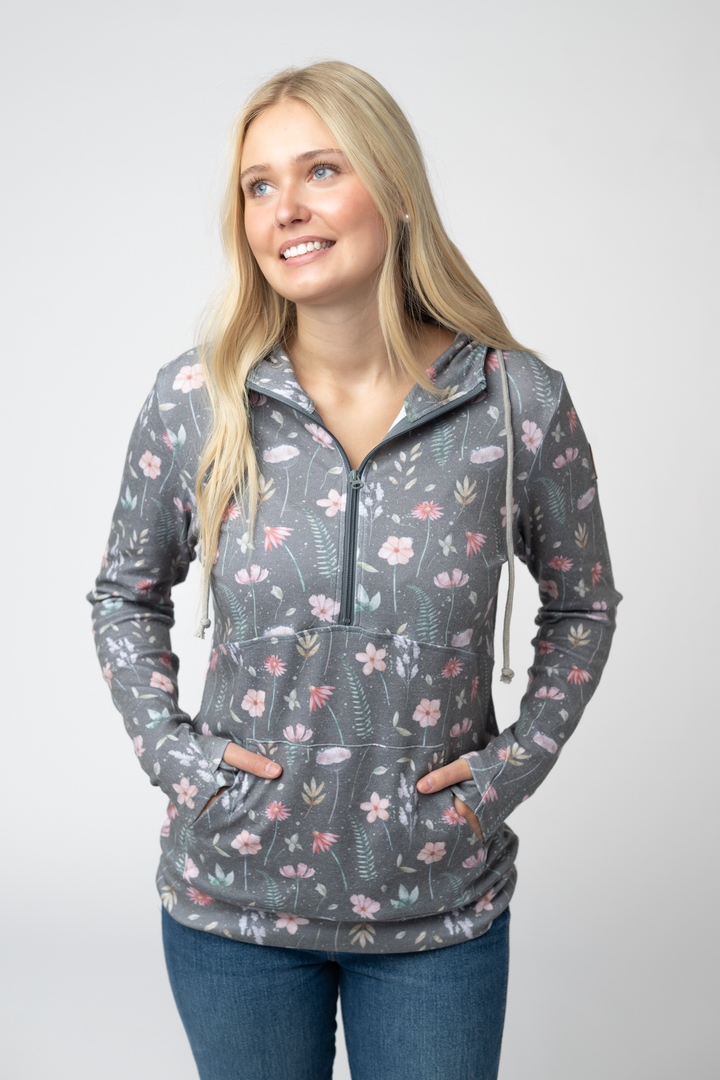 IN STOCK HalfZip Hoodie - Wildflower Meadow