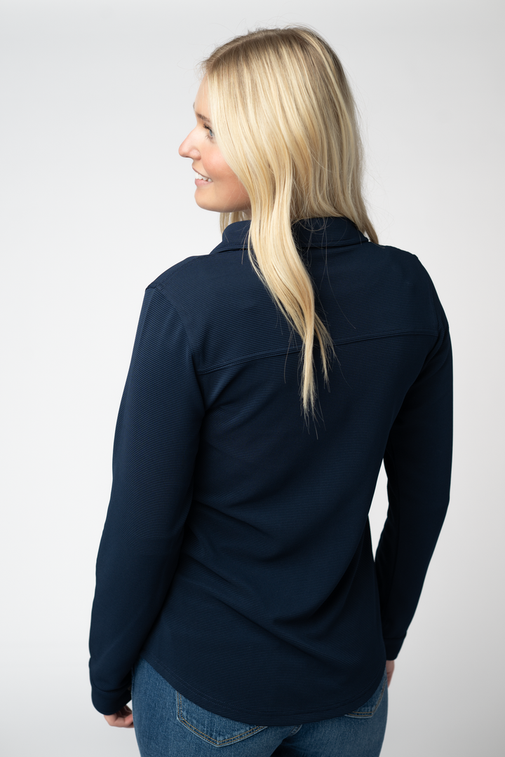 IN STOCK Ryleigh Ribbed Button Down - Navy