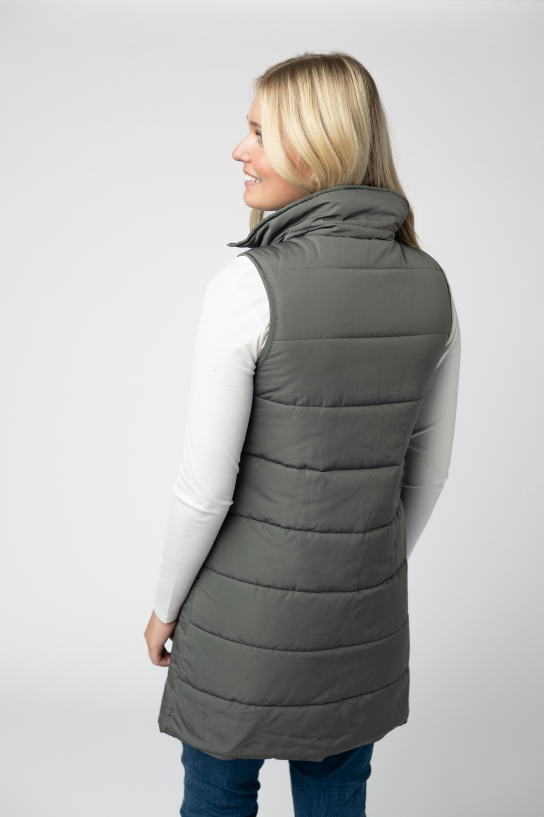 IN STOCK Harlow Long Vest - Grey