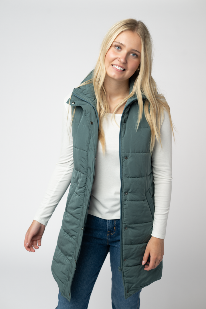 IN STOCK Harlow Long Vest - Teal