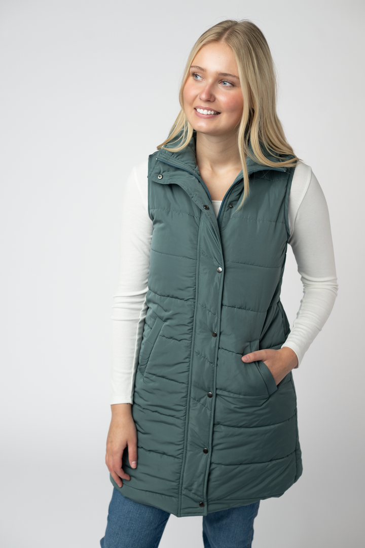IN STOCK Harlow Long Vest - Teal