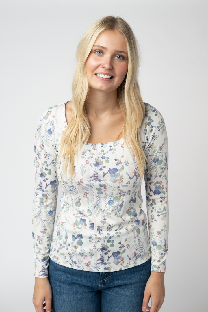 IN STOCK Alyssa Long Sleeve Top - Olive Meadow