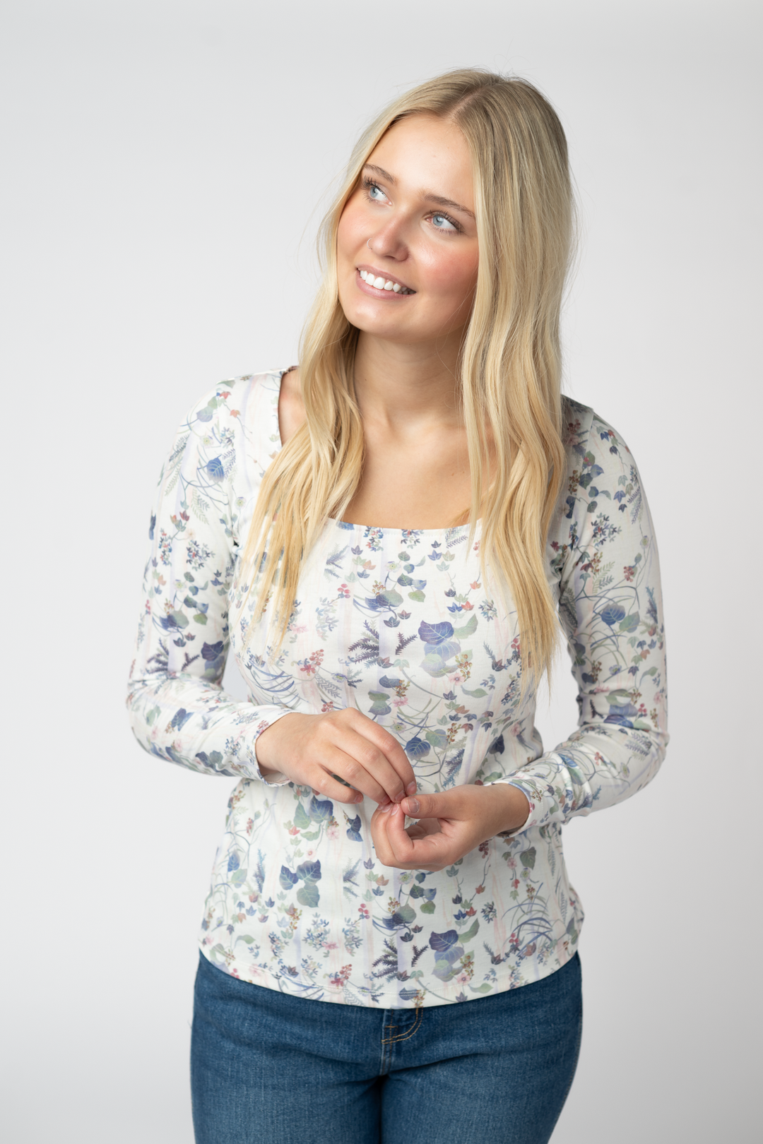 IN STOCK Alyssa Long Sleeve Top - Olive Meadow
