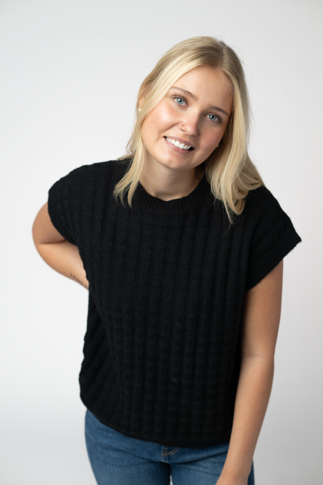 IN STOCK Kelly Knitted Top - Black