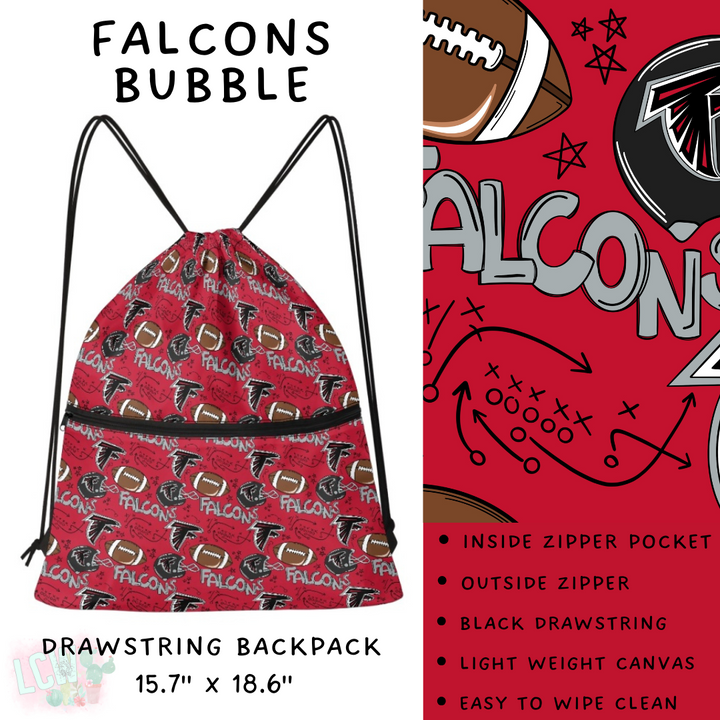Batch #420 - End Zone Gear - Closes 9/26 - ETA mid Nov - Falcons Bubble Drawstring Backpack