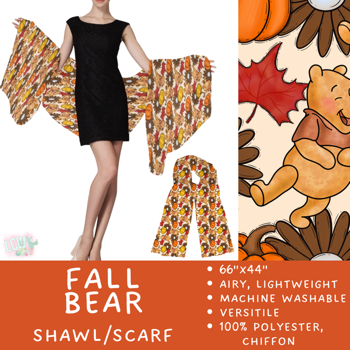 Batch #415 - The Scarf/Shawl Collection - Closes 9/18 - ETA early Nov - Fall Bear Scarf/Shawl