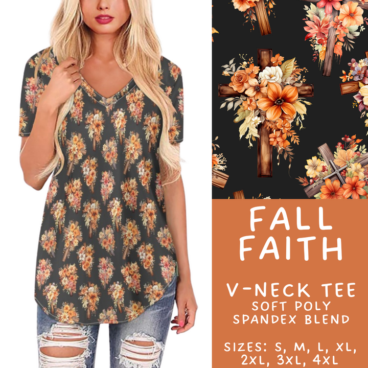 Batch #407 - Fall Fun 2 - Closes 9/4 - ETA mid/late October - Fall Faith V-Neck Tee