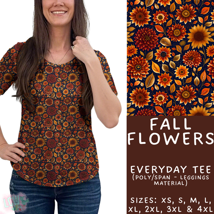 Batch #408 - Fun Run 14 - Closes 9/5 - ETA mid/late October - Fall Flowers Everyday Tee