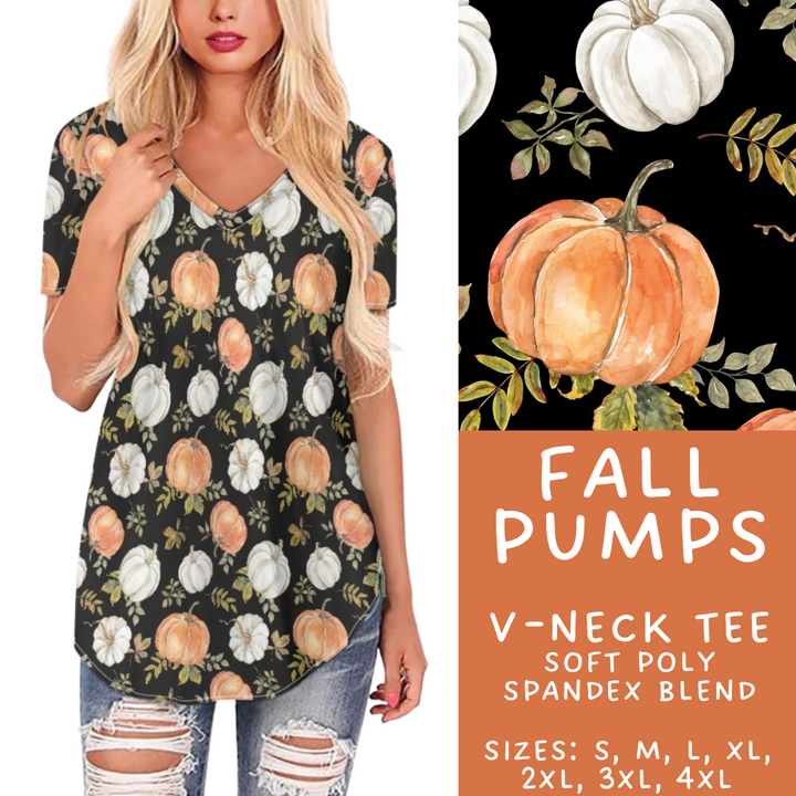 Batch #407 - Fall Fun 2 - Closes 9/4 - ETA mid/late October - Fall Pumps V-Neck Tee