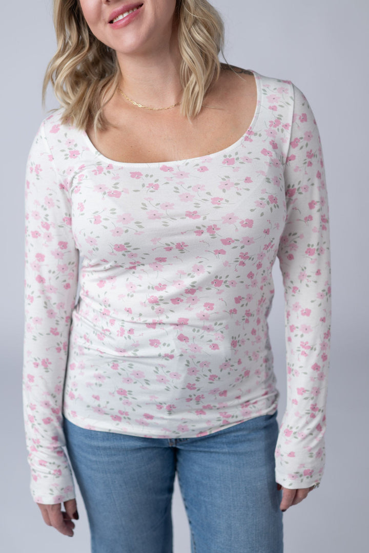 IN STOCK Alyssa Long Sleeve Top - Pretty in Pink Floral