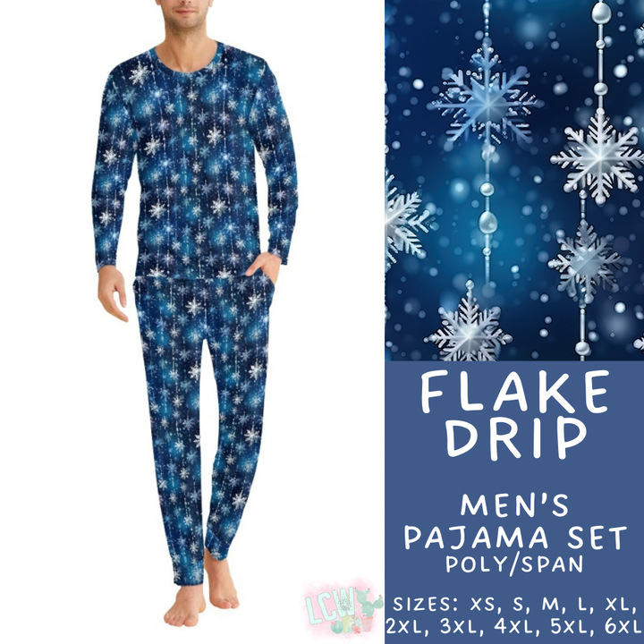 Batch #425 - Winter Family Pajamas - Closes 10/6 - ETA late Nov - Flake Drip Men's Pajama Set