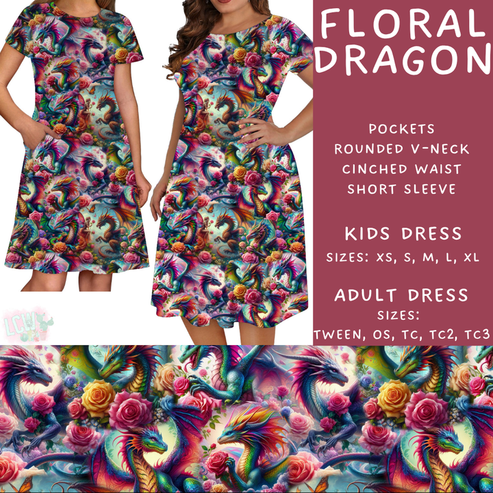 Batch #443 - September Request Run - Closes 11/6 - ETA mid/late Dec - Floral Dragon Women's & Girls Dresses