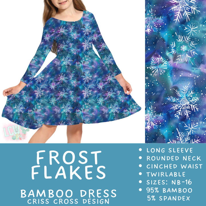 Batch #444 - Long Sleeve Bamboo Dress - Closes 11/7 - ETA late Dec - Frost Flakes Long Sleeve Criss-Cross Bamboo Dress
