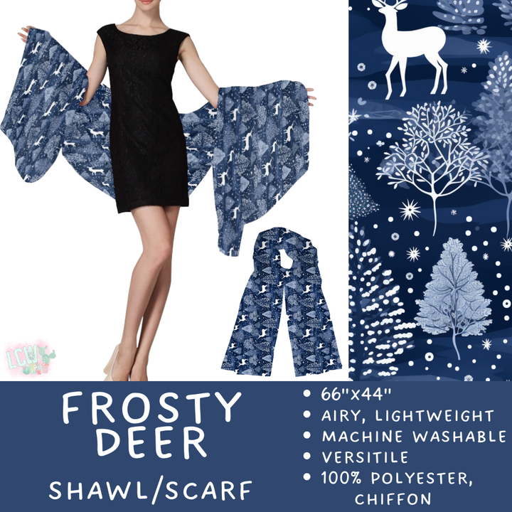 Batch #415 - The Scarf/Shawl Collection - Closes 9/18 - ETA early Nov - Frosty Deer Scarf/Shawl