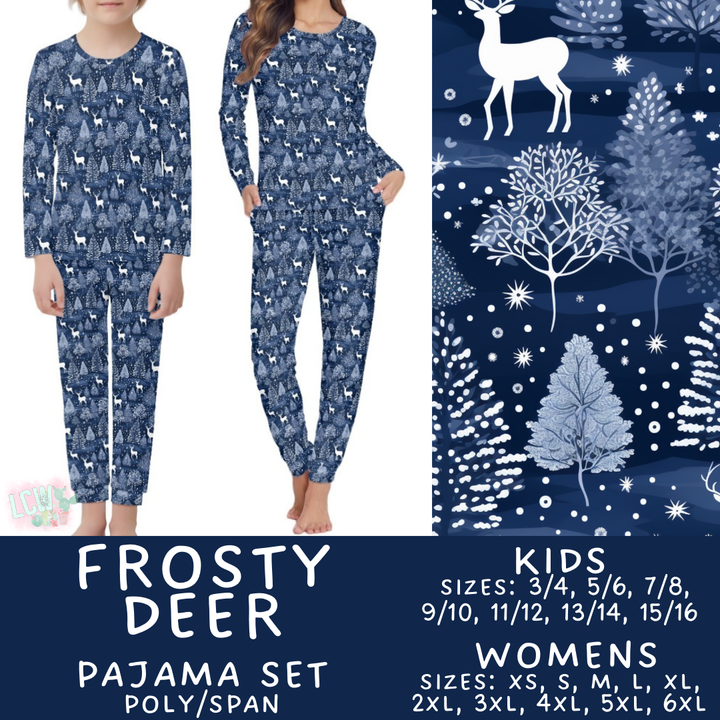 Batch #425 - Winter Family Pajamas - Closes 10/6 - ETA late Nov - Frosty Deer Women's & Kid's Pajama Set