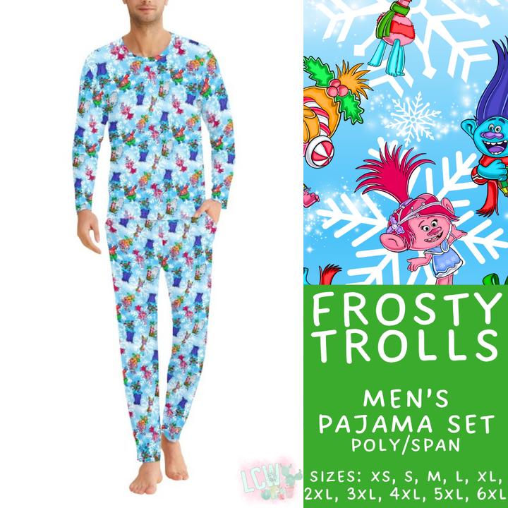 Batch #431 - Character Christmas Pajamas - Closes 10/16 - ETA late Nov - Frosty Trolls Men's Pajama Set
