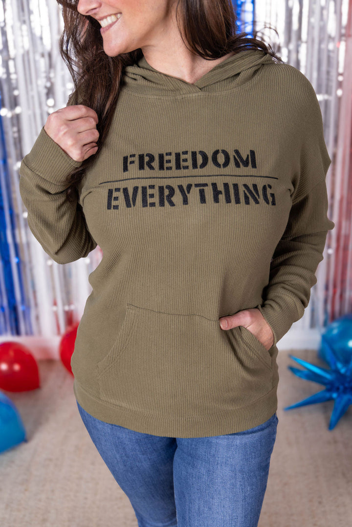 IN STOCK Corrine Embroidered Hoodie - Freedom Over Everything