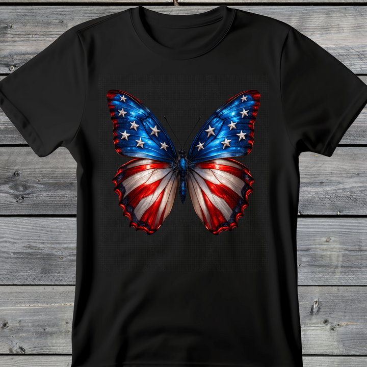 Wholesale Summer Fun Collab Graphic Tee Collection - Freedom Wings Black Tee