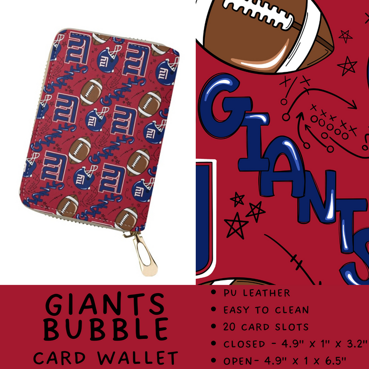 Batch #420 - End Zone Gear - Closes 9/26 - ETA mid Nov - Giants Bubble Card Wallet