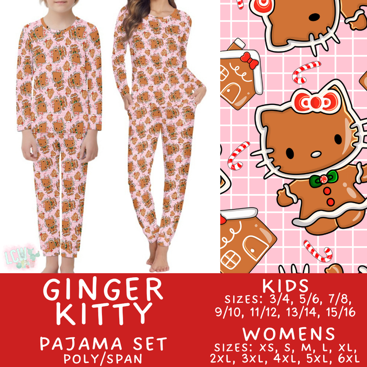 Batch #431 - Character Christmas Pajamas - Closes 10/16 - ETA late Nov - Ginger Kitty Women's & Kid's Pajama Set