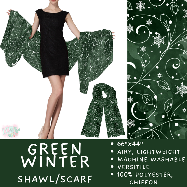 Batch #415 - The Scarf/Shawl Collection - Closes 9/18 - ETA early Nov - Green Winter Scarf/Shawl