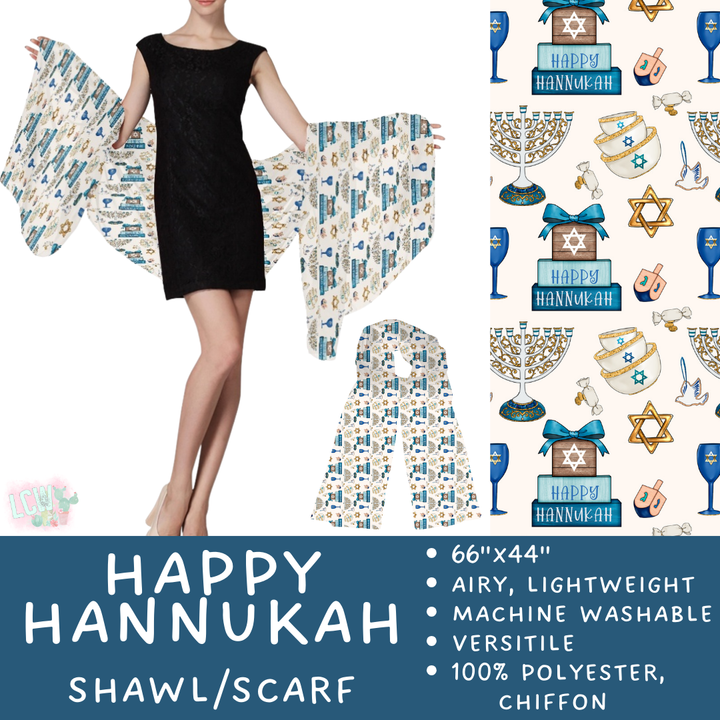 Batch #415 - The Scarf/Shawl Collection - Closes 9/18 - ETA early Nov - Happy Hannukah Scarf/Shawl