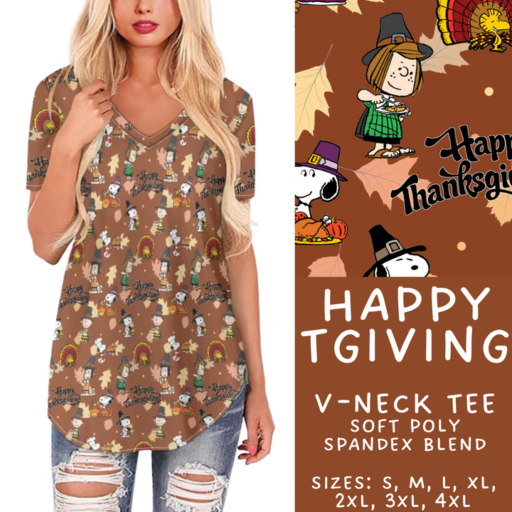Batch #409 - Character Fall 2 - Closes 9/8 - ETA late October - Happy TGiving V-Neck Tee
