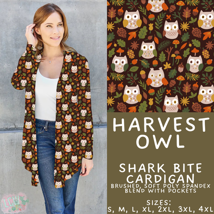 Batch #407 - Fall Fun 2 - Closes 9/4 - ETA mid/late October - Harvest Owl Cardigan