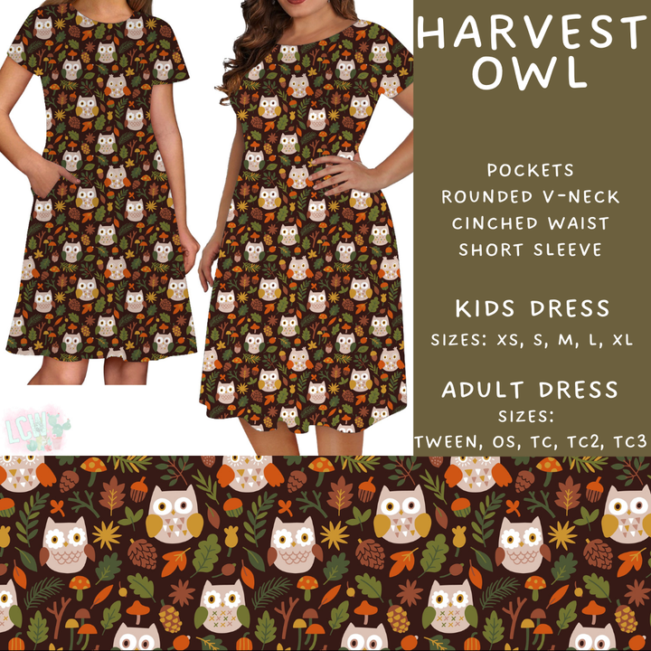 Batch #407 - Fall Fun 2 - Closes 9/4 - ETA mid/late October - Harvest Owl Womens & Girls Dresses