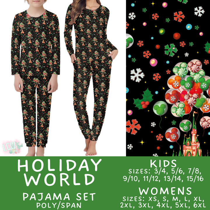 Batch #412 - Christmas Family Pajamas 2 - Closes 9/12 - ETA late October - Holiday World Women's & Kid's Pajama Set