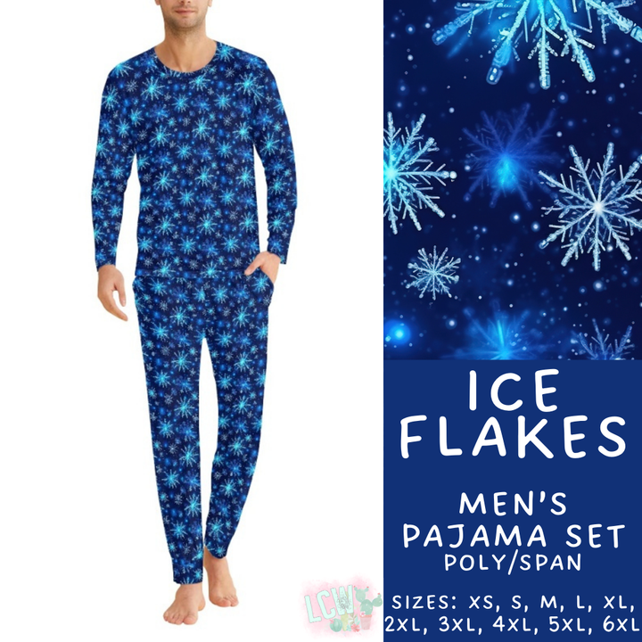 Batch #425 - Winter Family Pajamas - Closes 10/6 - ETA late Nov - Ice Flakes Men's Pajama Set