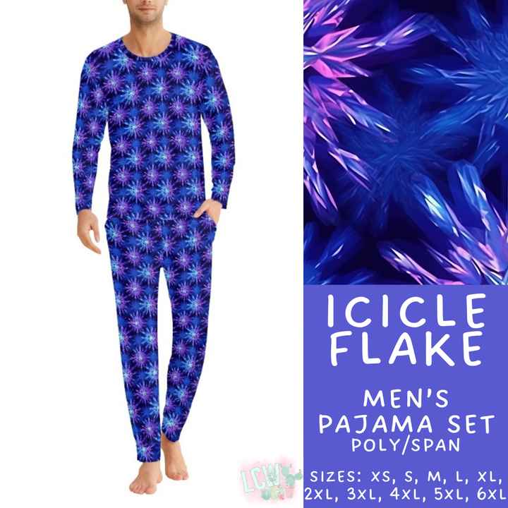 Batch #425 - Winter Family Pajamas - Closes 10/6 - ETA late Nov - Icicle Flake Men's Pajama Set