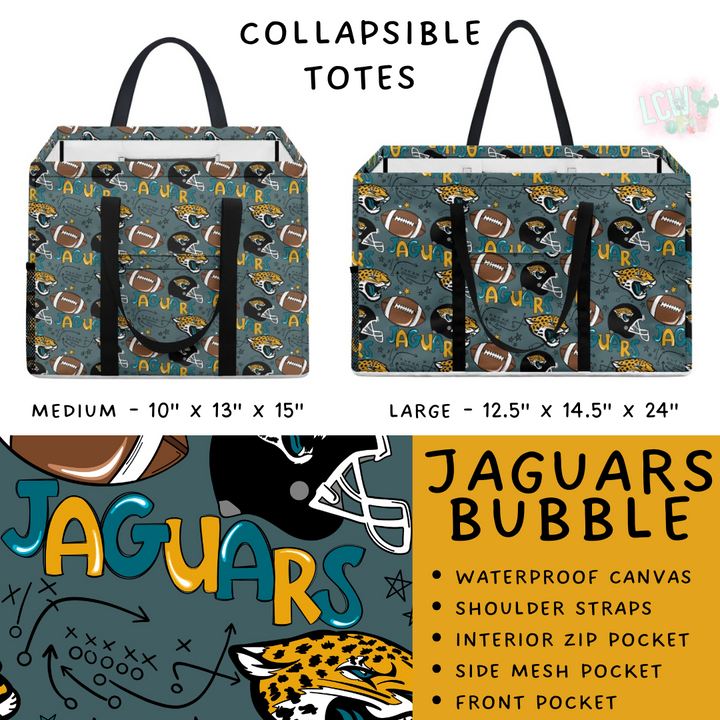 Batch #420 - End Zone Gear - Closes 9/26 - ETA mid Nov - Jaguars Bubble Collapsible Tote