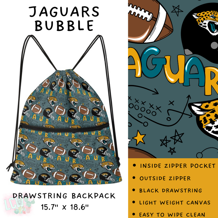 Batch #420 - End Zone Gear - Closes 9/26 - ETA mid Nov - Jaguars Bubble Drawstring Backpack