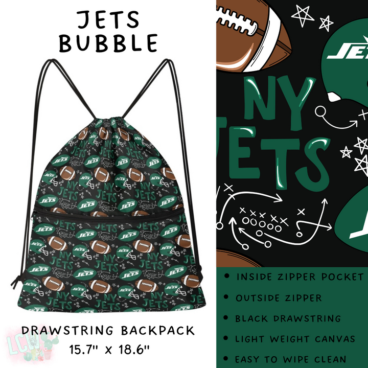 Batch #420 - End Zone Gear - Closes 9/26 - ETA mid Nov - Jets Bubble Drawstring Backpack
