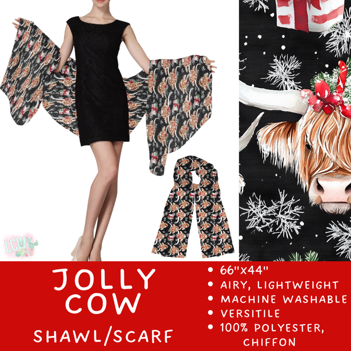 Batch #415 - The Scarf/Shawl Collection - Closes 9/18 - ETA early Nov - Jolly Cow Scarf/Shawl