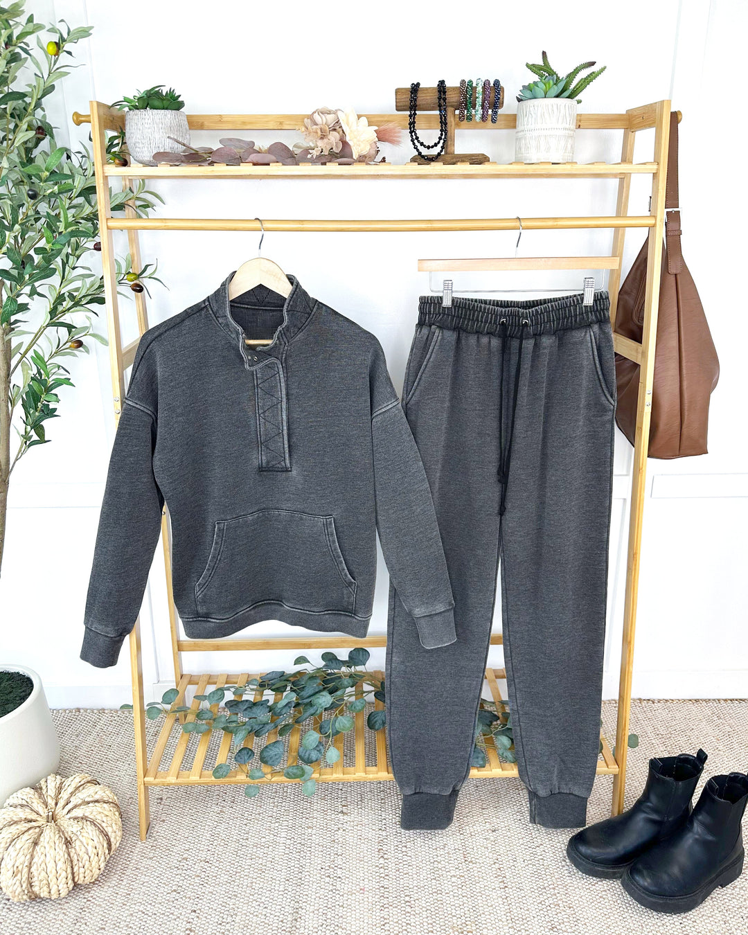 IN STOCK Vintage Wash Joggers - Black