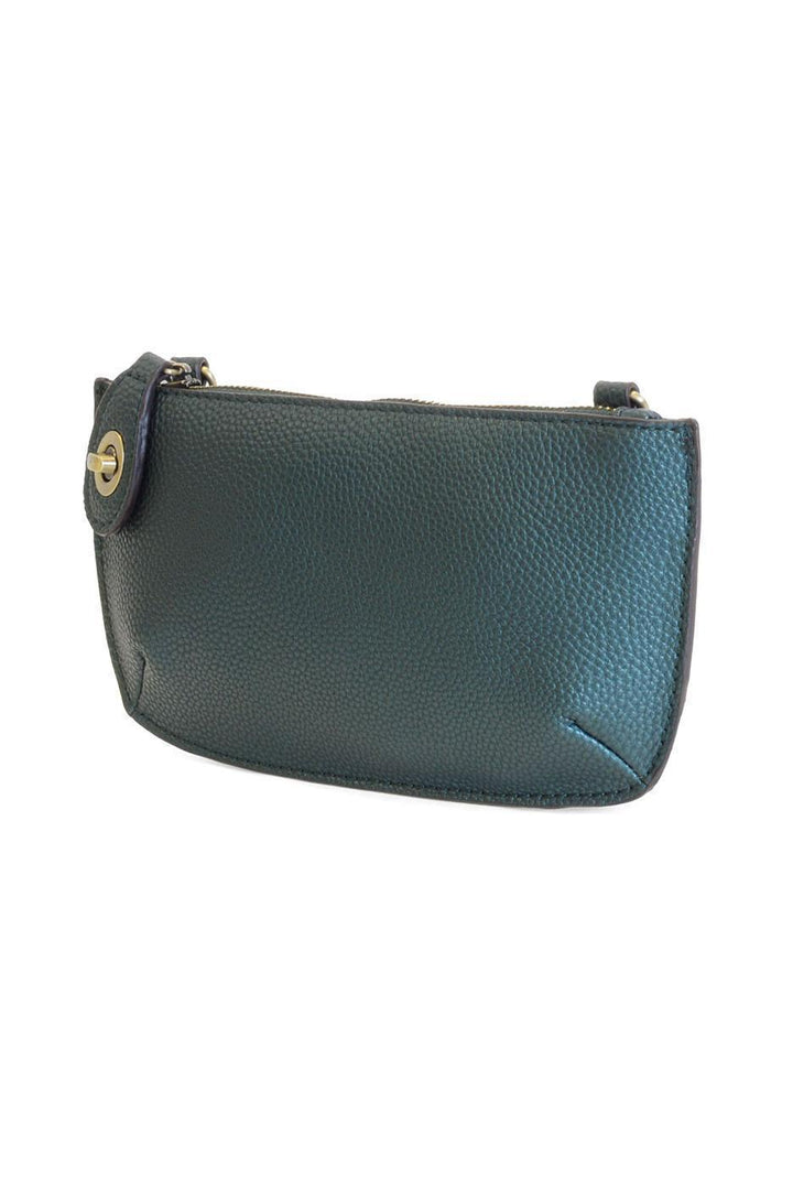 Mini Crossbody Wristlet Clutch - Metallic Teal