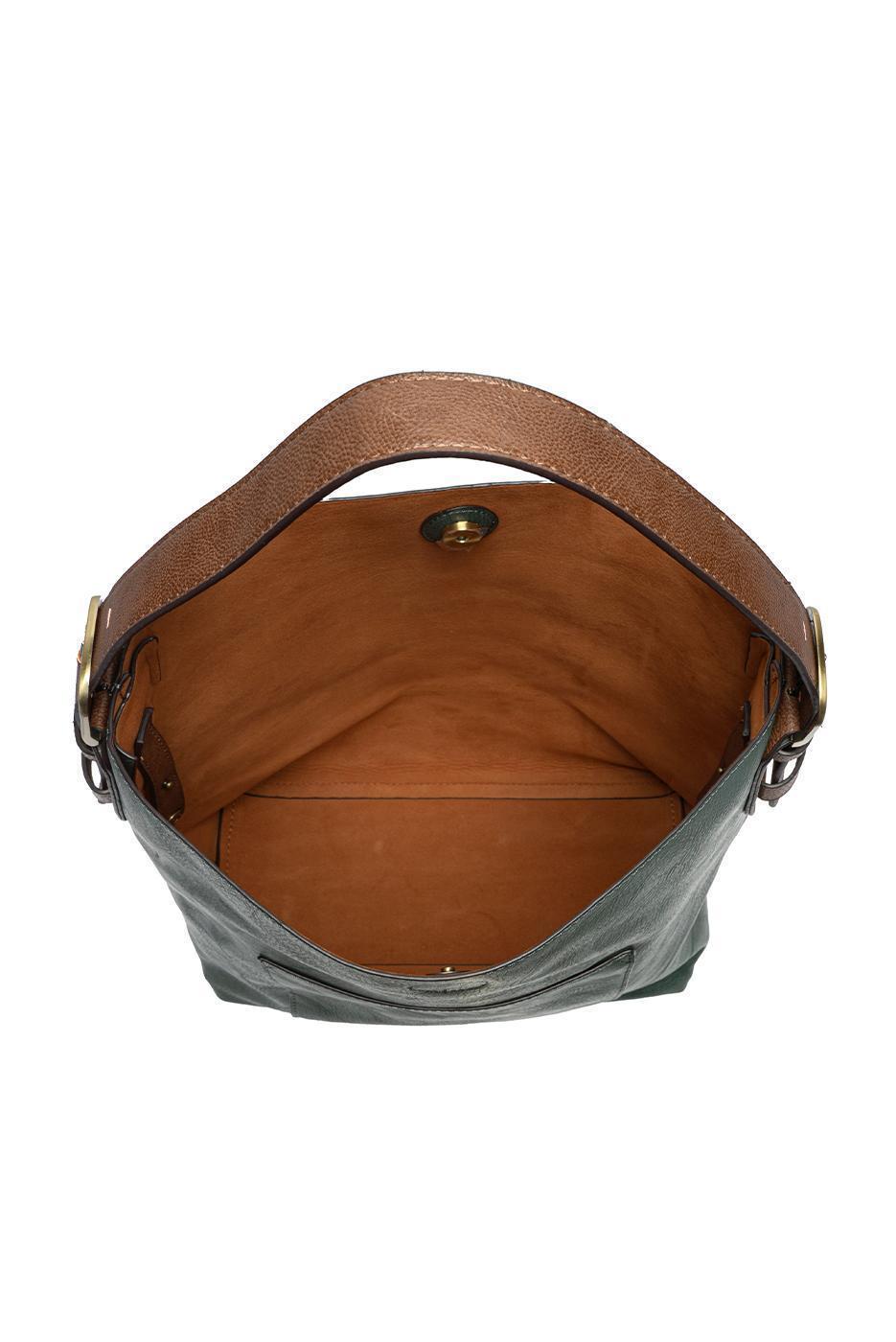 Hobo Handbag - Castleton Green / Coffee Handle