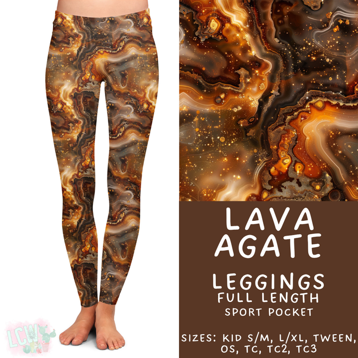 Batch #448 - Agate Collection - Closes 11/17 - ETA early Jan - Lava Agate Full Length Leggings
