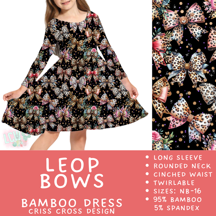 Batch #444 - Long Sleeve Bamboo Dress - Closes 11/7 - ETA late Dec - Leop Bows Long Sleeve Criss-Cross Bamboo Dress