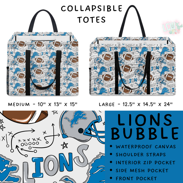 Batch #420 - End Zone Gear - Closes 9/26 - ETA mid Nov - Lions Bubble Collapsible Tote